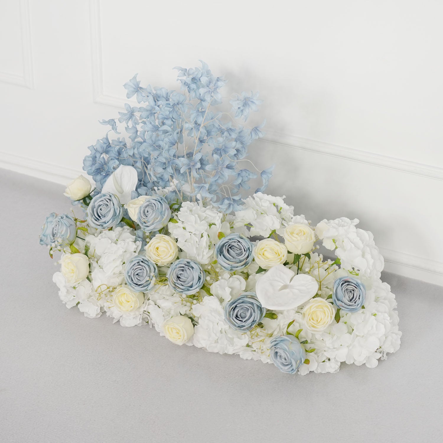 Uflower Blue White Flower Wedding Backdrop Arch Floral Arrangement